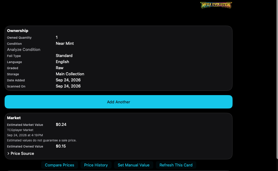 Ownership and market. Copy details, Add Another, and price actions.