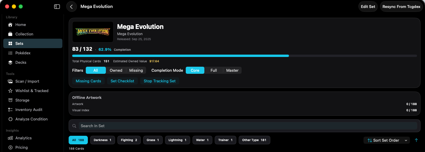 Mega Evolution header after returning to the top of the page.